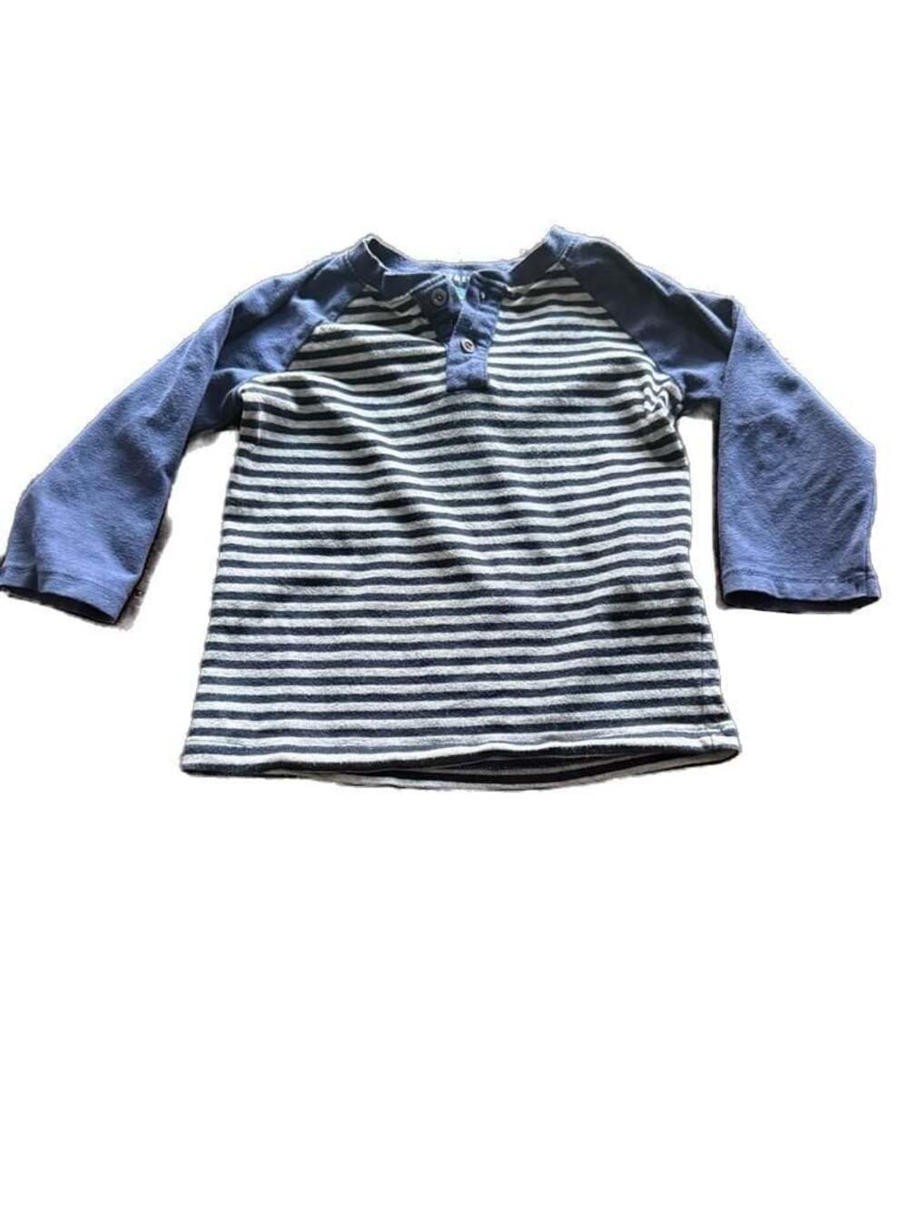Andy & Evan boys 12-18 month Striped Raglan Henley Long Sleeve Shirt